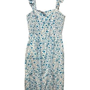Floral Blue and White Summer Dress